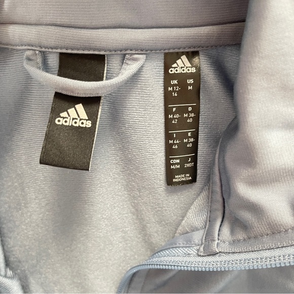 Adidas Woman’s Blue White 3 Stripe Tricot Tennis Jacket (Tech Ink) - Picture 4 of 8